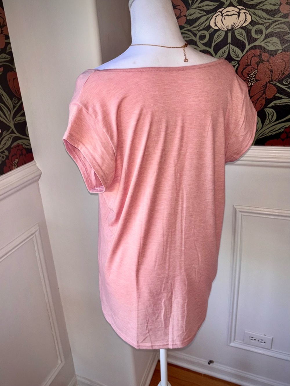 Soft Pink Tunic Top Short Sleeve Flowy Casual Cottagecore - Picture 7 of 7
